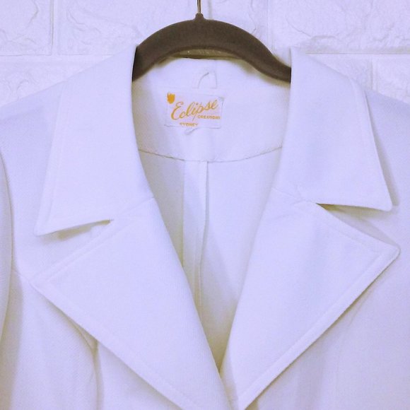Vintage 70s Eclipse White Disco Blazer Womens Sz-L - Picture 5 of 10